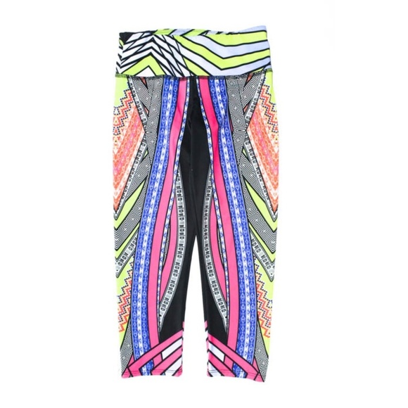 Onzie Colorful & Happy Multi-Color Leggings / Workout Pants - Size XS - Picture 2 of 11